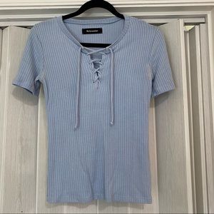 REFORMATION BLUE LACE UP TOP